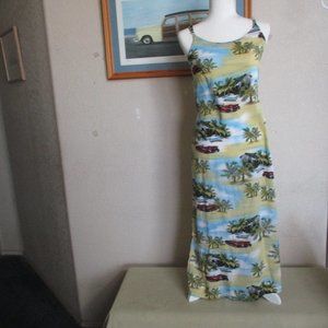 Blue Sky Summery Casual Dress Vintage Cadillac